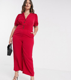 Комбинезон с пуговицами Fashion Union Plus-Розовый