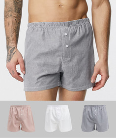 3 боксеров (однотонные/в полоску) ASOS DESIGN - НАБОР СО СКИДКОЙ-Мульти