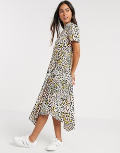 Платье с леопардовым принтом и асимметричным подолом Vila-Мульти