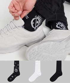 Набор из 3 пар носков до щиколотки ASOS DESIGN-Мульти