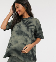 Oversized-футболка от комплекта с принтом тай-дай ASOS DESIGN Maternity-Зеленый