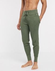 Джоггеры из вафельного трикотажа оливкового цвета с логотипом Polo Ralph Lauren-Зеленый