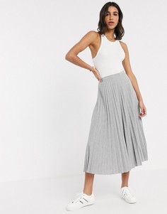Серая меланжевая юбка миди ASOS DESIGN-Серый