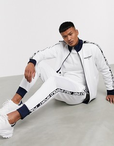Белые спортивные штаны с фирменной лентой и манжетами Polo Ralph Lauren Sport Capsule-Белый