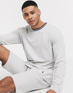 Серый лонгслив с контрастной отделкой Polo Ralph Lauren