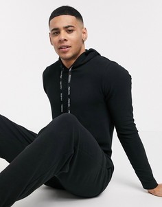 Черное худи с логотипом и шнурком Polo Ralph Lauren-Черный