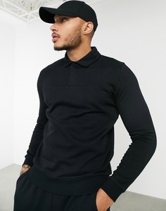 Черный свитшот регби ASOS DESIGN