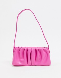 Розовая сумка на плечо в стиле 70-х со сборками ASOS DESIGN-Розовый