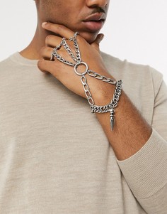 Серебристый браслет с шипами ASOS DESIGN-Серебряный
