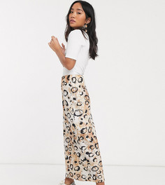 Юбка миди с леопардовым принтом ASOS DESIGN Petite-Мульти
