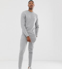 Серый меланжевый спортивный костюм с логотипом-треугольником ASOS DESIGN Tall