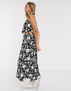 Прямая монохромная юбка макси от комплекта с принтом ASOS DESIGN-Мульти