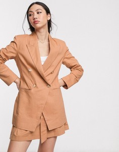 Льняной пиджак ASOS DESIGN ultimate-Бежевый
