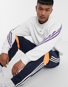 Белый свитшот с 3 полосками adidas Originals