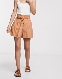 Льняные шорты ASOS DESIGN-Бежевый