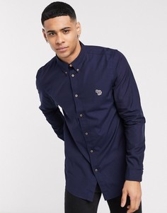 Темно-синяя оксфордская рубашка с логотипом-зеброй PS Paul Smith-Темно-синий