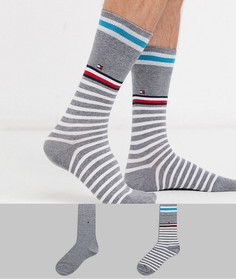 2 пары серых носков с полосками Tommy Hilfiger-Серый