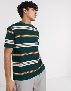 Зеленая свободная футболка в полоску из органического хлопка ASOS DESIGN-Зеленый