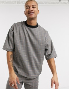 Футболка в клетку от комплекта ASOS DESIGN-Коричневый