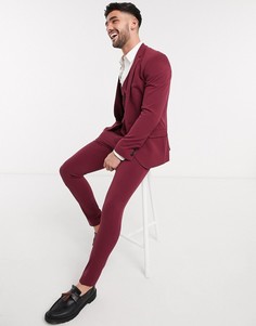 Супероблегающие эластичные брюки бордового цвета ASOS DESIGN-Красный