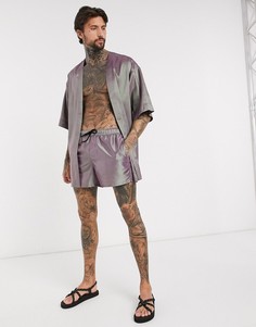 Шорты для плавания с переливающимся эффектом от комплекта ASOS DESIGN-Мульти