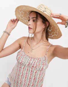 Соломенная панама регулируемого размера ASOS DESIGN-Коричневый