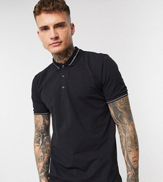 Черное поло с логотипом на воротнике HUGO Demoso202 эксклюзивно для ASOS-Черный