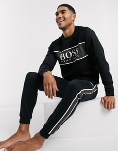 Черный свитшот с логотипом от комплекта BOSS bodywear Authentic SUIT 5