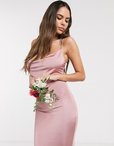 Розовое платье со свободным вырезом Missguided Bridesmaid-Розовый
