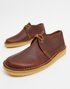 Светло-коричневые кожаные дезерты Clarks Originals-Светло-коричневый