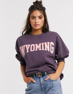 Oversized-свитшот с надписью "Wyoming" ASOS DESIGN-Красный