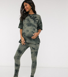 Леггинсы с принтом тай-дай от комплекта ASOS DESIGN Maternity-Зеленый