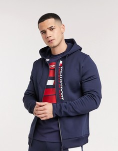 Флисовый худи на молнии Tommy Sport-Темно-синий
