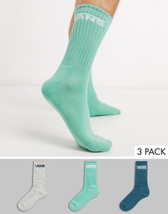 Набор из 3 пар зеленых носков Vans Classic-Мульти