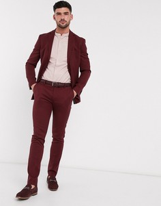 Бордовые брюки скинни Topman-Красный