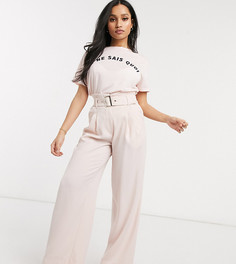 Светло-розовые брюки-сигареты River Island Petite-Розовый
