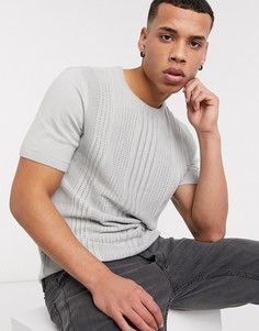 Серая фактурная футболка River Island-Серый