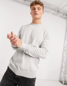 Серый джемпер с круглым вырезом New Look
