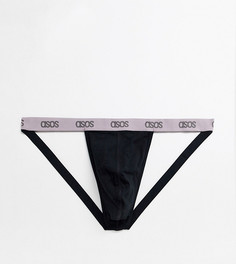 Черные трусы-джоки с фиолетовым логотипом на поясе ASOS DESIGN plus-Черный