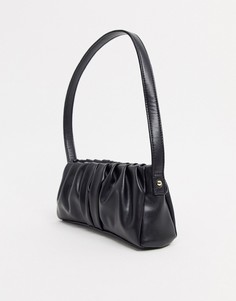 Черная сумка на плечо в стиле 70-х со сборками ASOS DESIGN-Черный