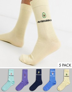 5 пар носков с надписями New Look-Мульти