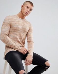 Светло-коричневый обтягивающий лонгслив ASOS