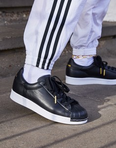 Черные кроссовки adidas Originals Pure Superstar-Белый