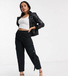 Черные брюки с карманами ASOS DESIGN Petite-Черный