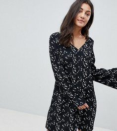 Свободное платье с принтом ласточек Glamorous Tall-Черный