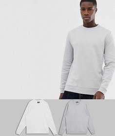 2 свитшота (светло-серый/белый) ASOS DESIGN-Мульти