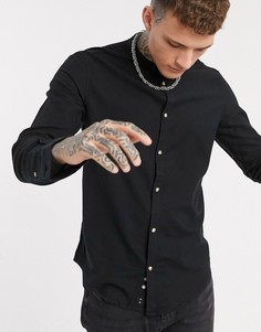 Черная рубашка Bershka-Черный