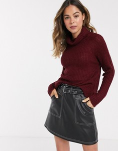 Джемпер со свободным отворачивающимся воротником Brave Soul-Красный