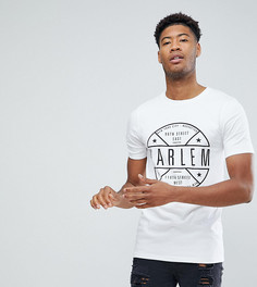 Обтягивающая футболка с принтом ASOS TALL-Белый
