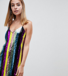 Топ в полоску с пайетками ASOS DESIGN Petite-Мульти